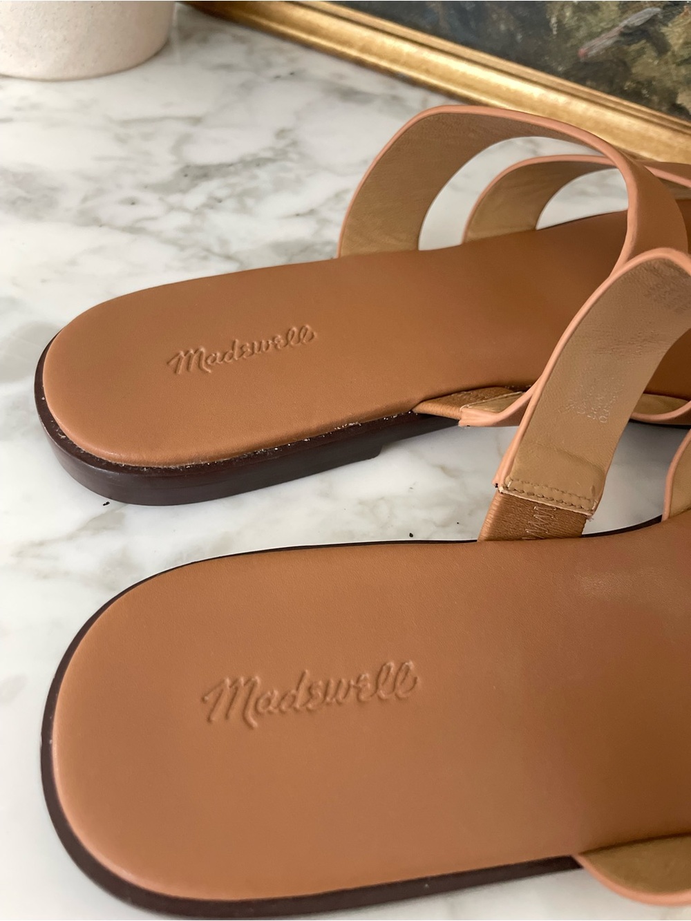 Madewell The Mena Slide Sandal Size 10 Womens Brown Leather - Picture 6 of 7